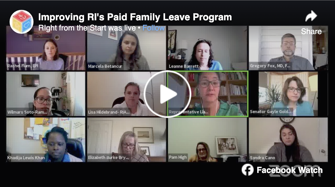 RIght from the Start Hosts Zoom Session on Improving RI’s Paid Family Leave Program